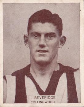 1933 Wills's Victorian Footballers (Large) #79 John Beveridge Front